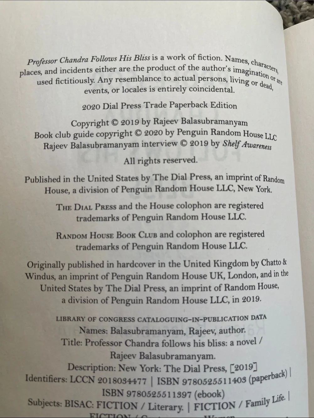 Book: professor Chandra follows his Bliss by Rajeev Balasubramanyam